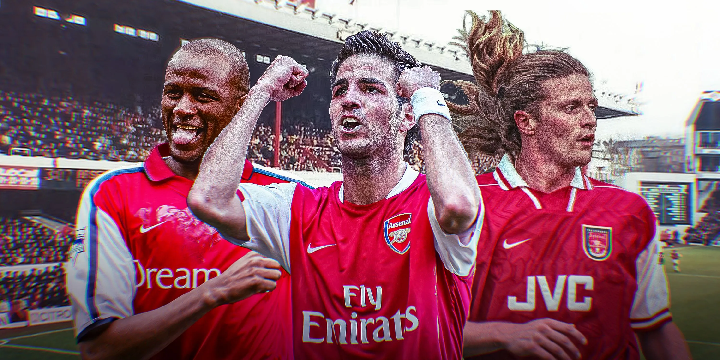 Bộ ba tiền vệ huyền thoại của Arsenal: Patrick Vieira, Cesc Fabregas và Emmanuel Petit