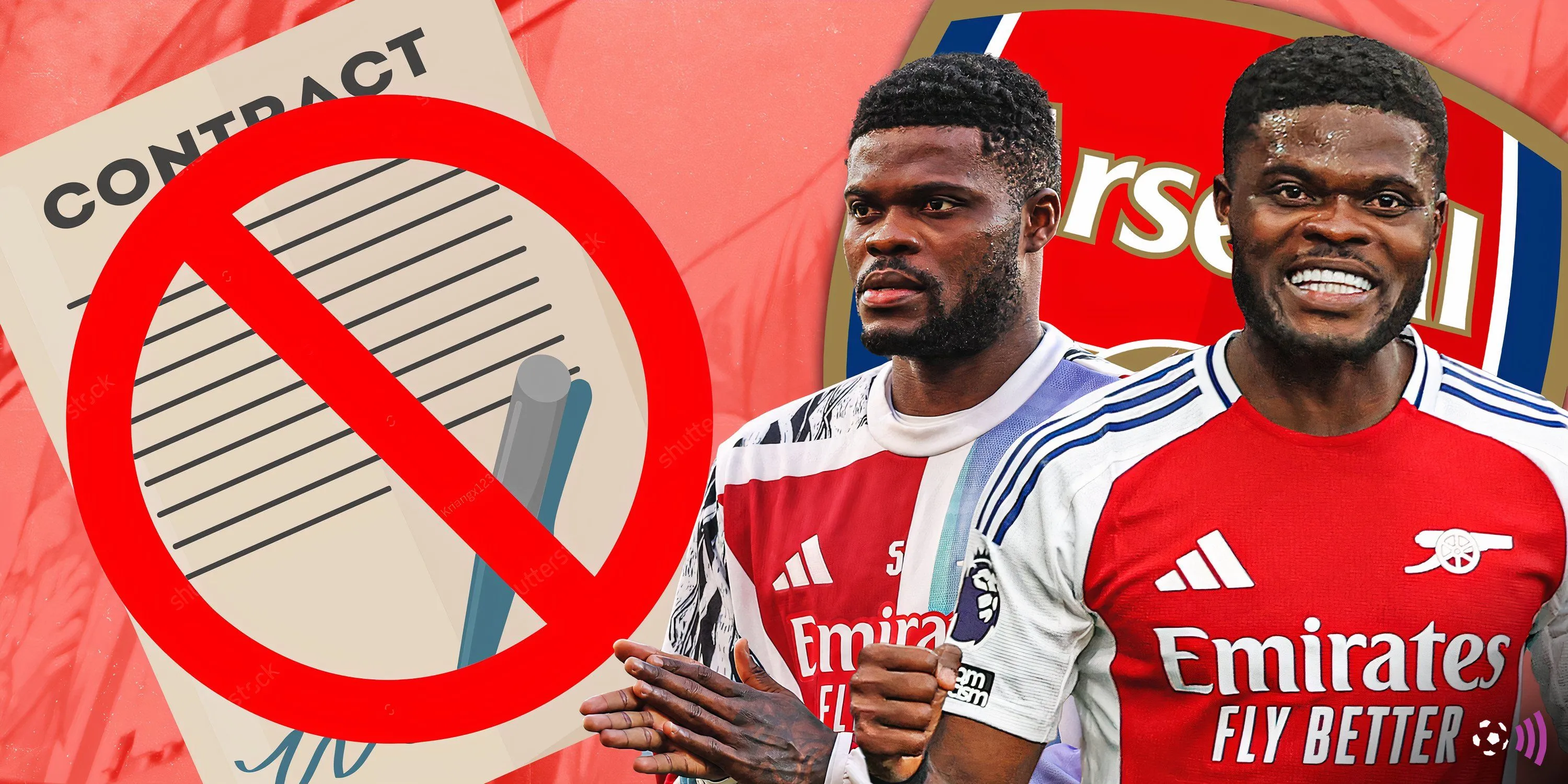 Thomas Partey trong màu áo Arsenal trên sân cỏ
