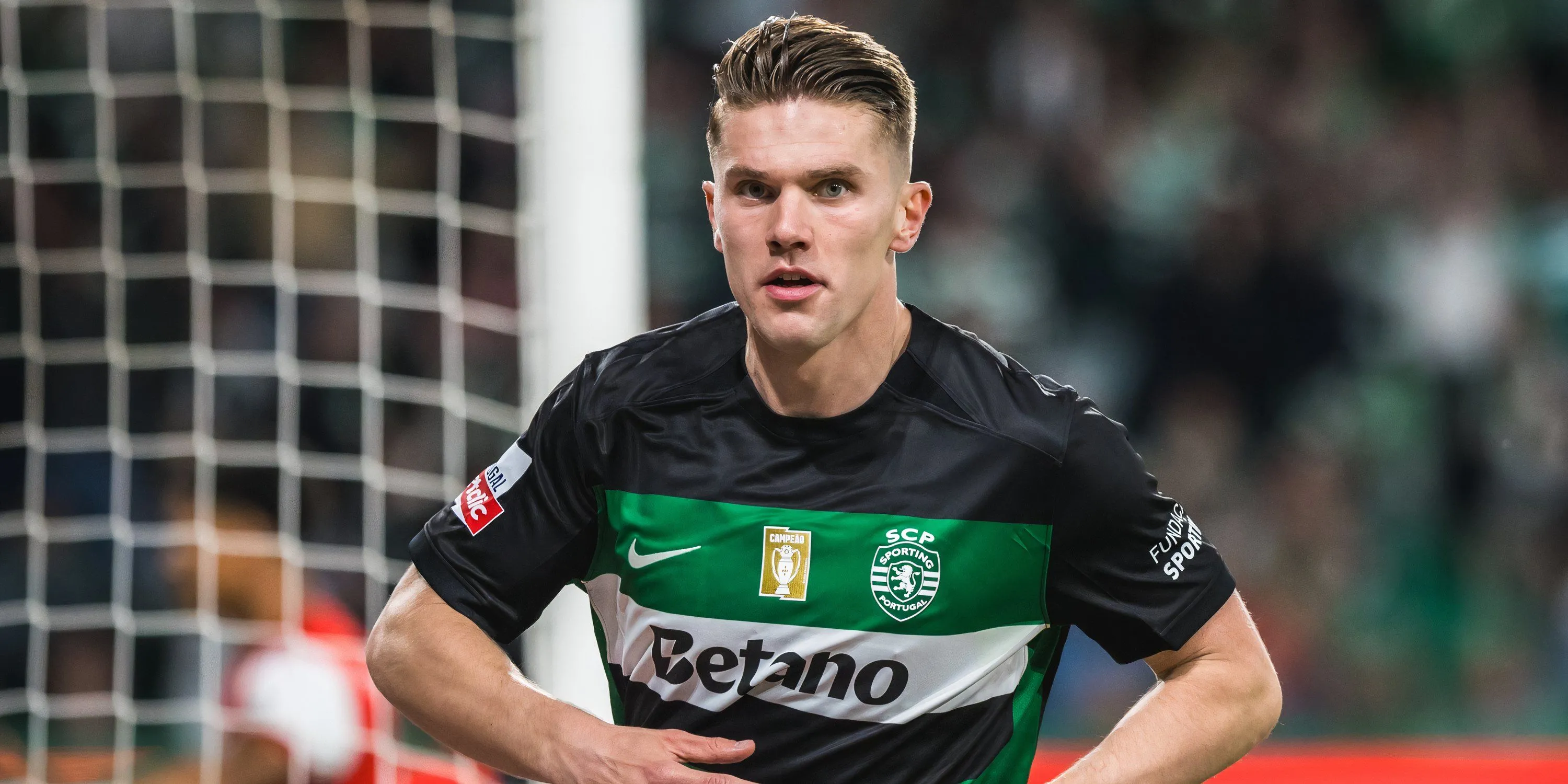 Viktor Gyokeres ăn mừng bàn thắng trong màu áo Sporting CP, mục tiêu chuyển nhượng hàng đầu của Arsenal