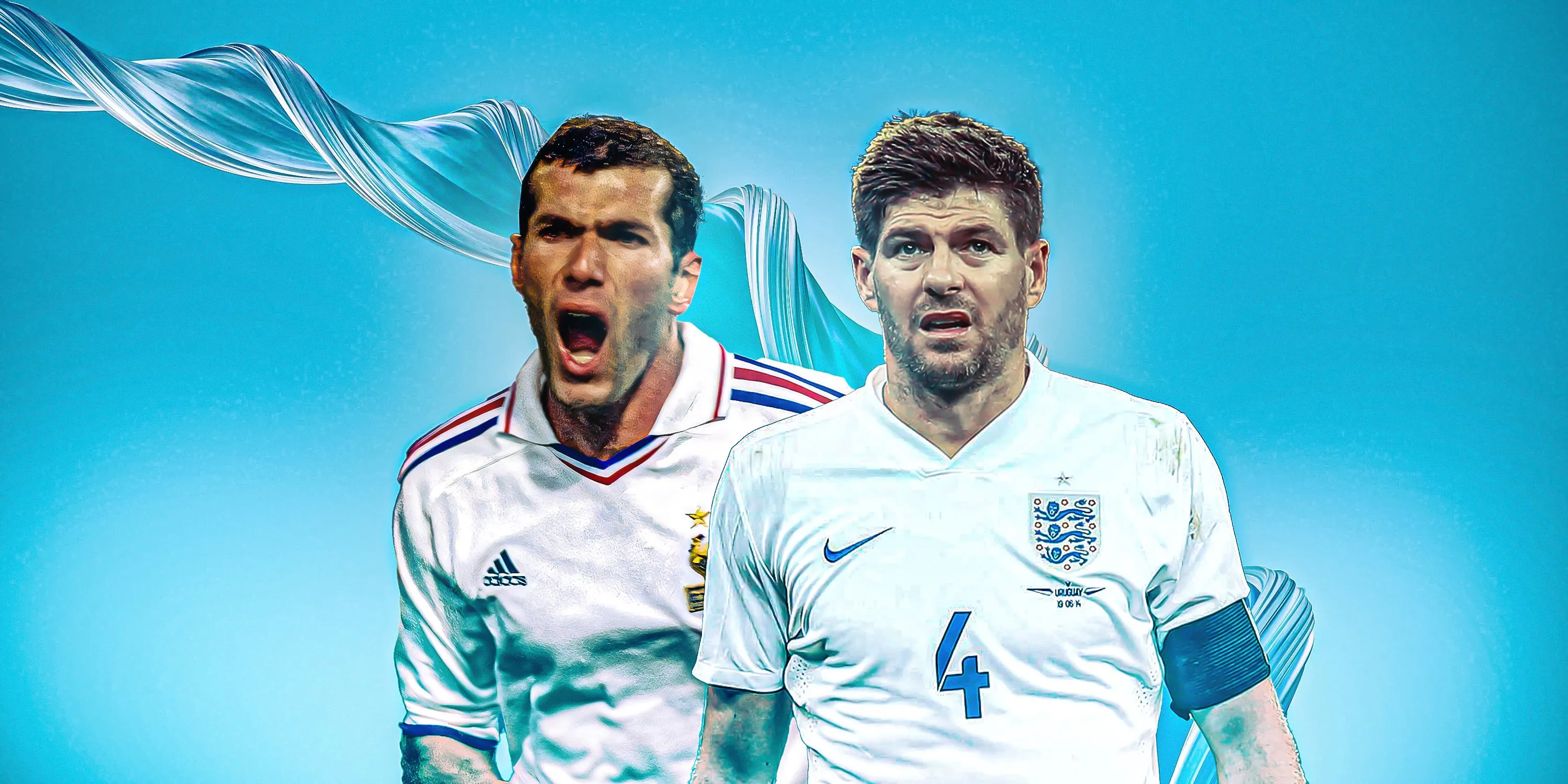 Hình ảnh Steven Gerrard của Liverpool và Zinedine Zidane