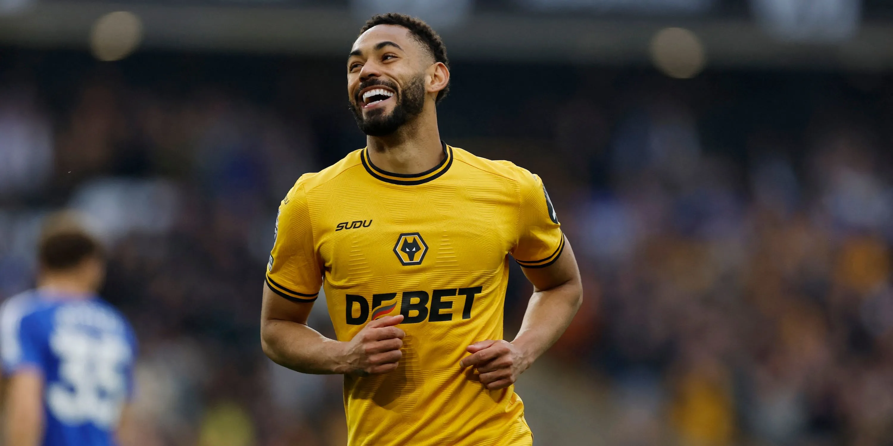 Matheus Cunha ăn mừng bàn thắng khi còn thi đấu cho Wolverhampton Wanderers.