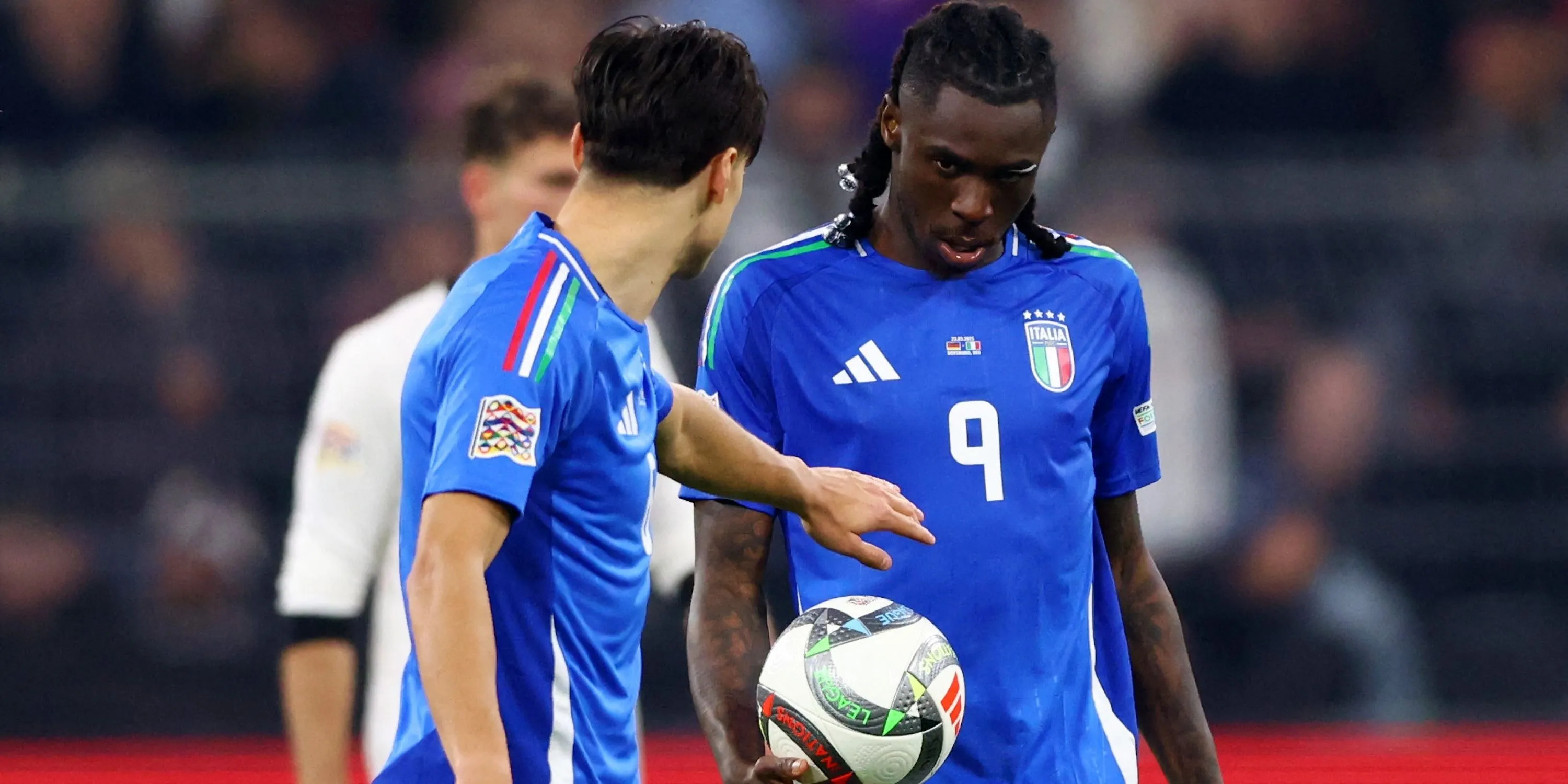 Moise Kean ăn mừng bàn thắng trong màu áo Đội tuyển Quốc gia Ý, mục tiêu chuyển nhượng của Newcastle United