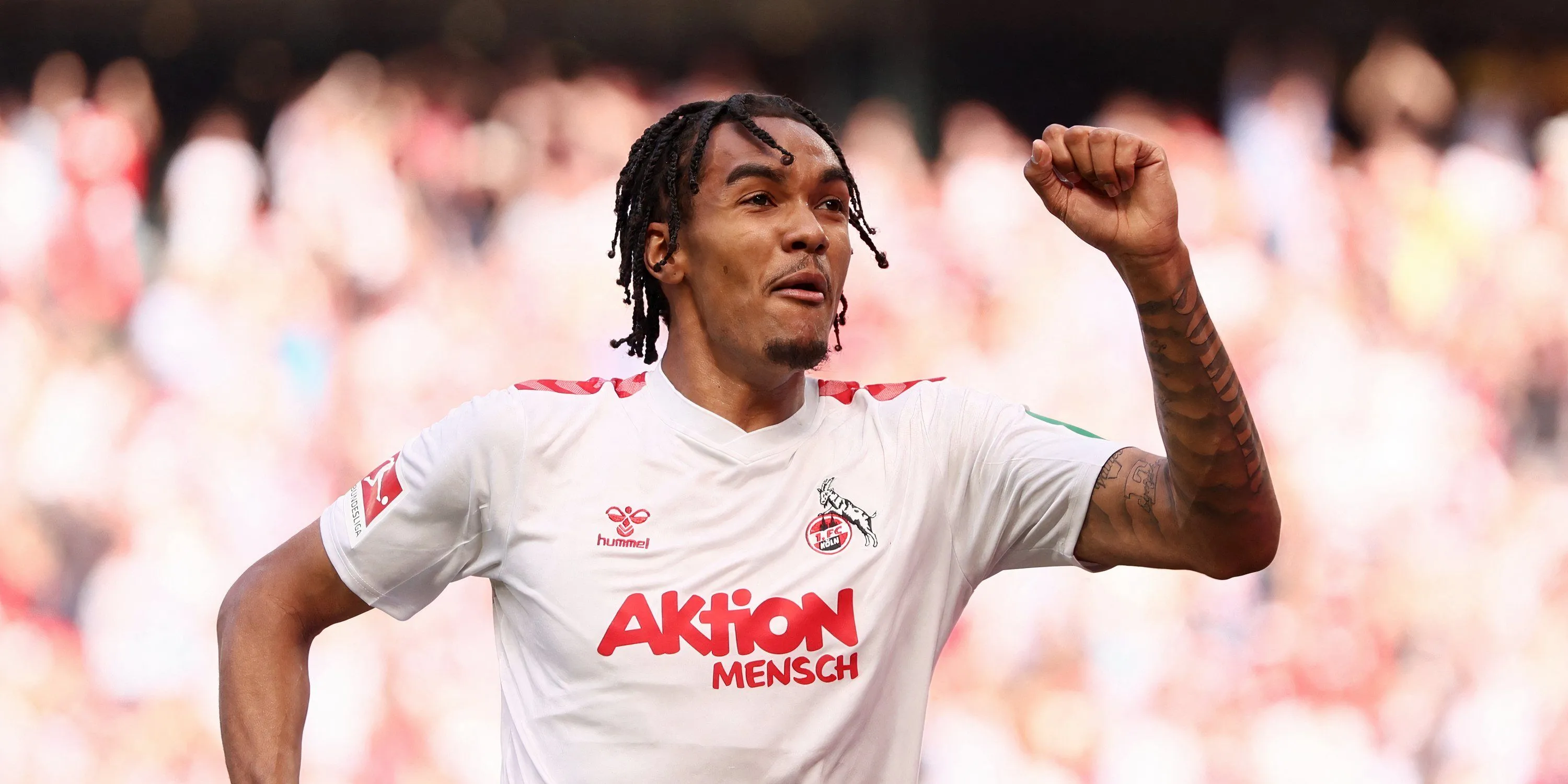 Tiền đạo Damion Downs trong màu áo FC Koln, cầu thủ chuẩn bị gia nhập Southampton