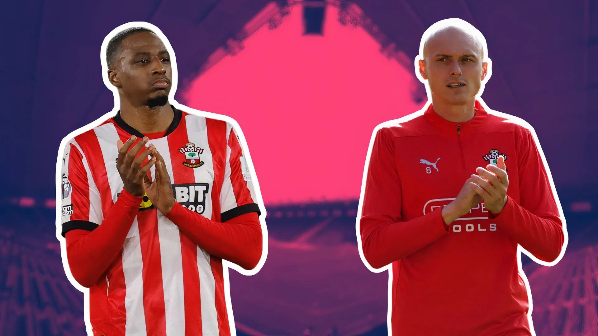 Tiền vệ Joe Aribo và Will Smallbone của Southampton FC
