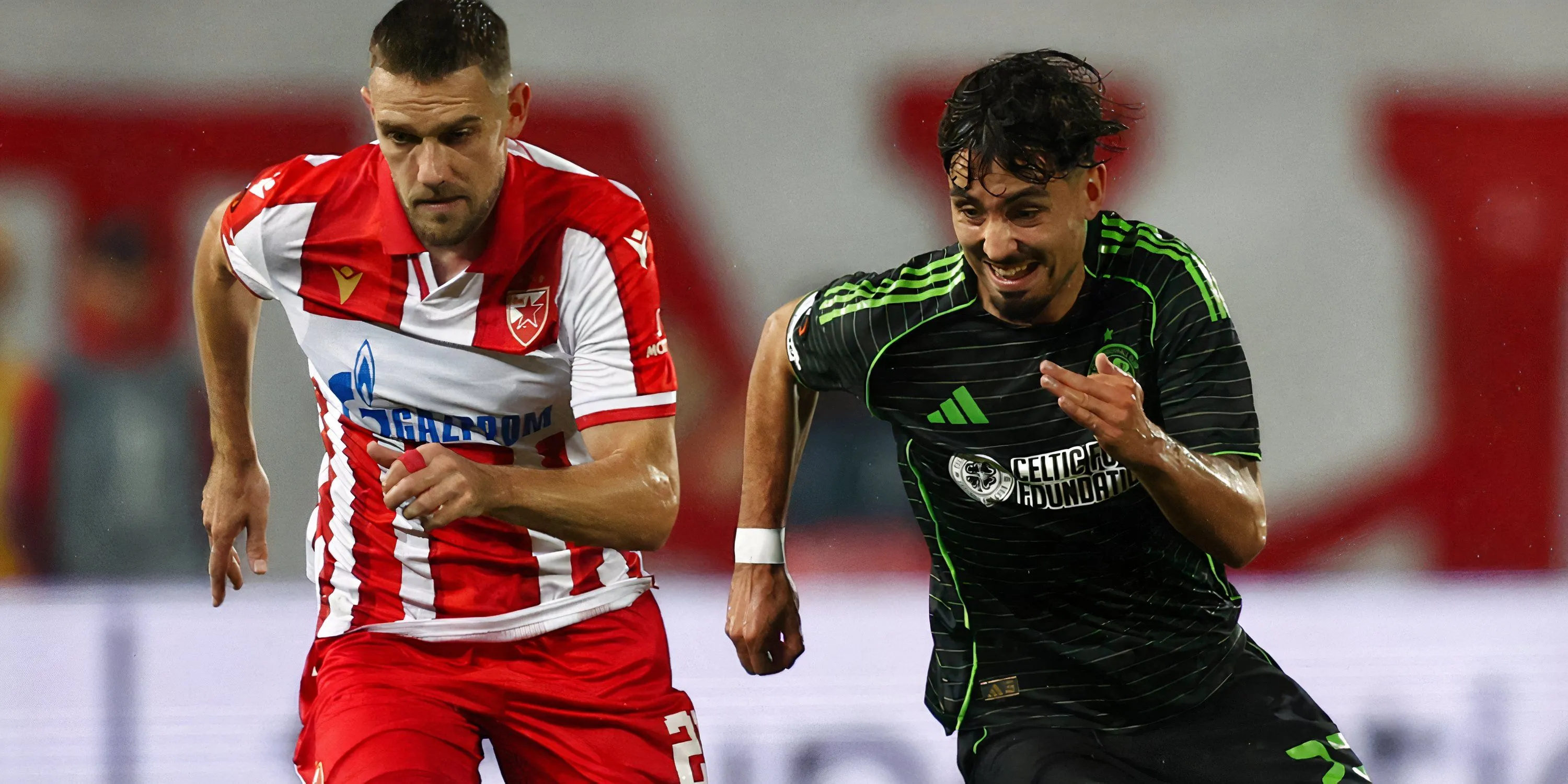 Sebastian Tounekti trong trang phục Celtic đang thi đấu trước Braga tại Europa League